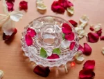 Crystal Tortoise Transparent crystal tortoise showpiece placed on wooden base – ideal for home, office and vastu feng shui decor for good luck and stability