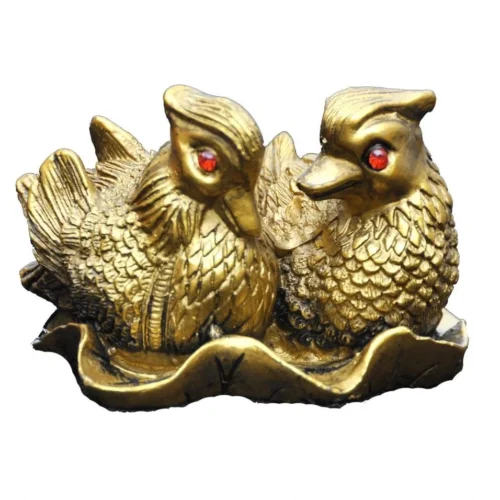 A pair of Feng Shui Mandarin Ducks in soft finish, symbolizing eternal love, relationship harmony, and emotional connection
