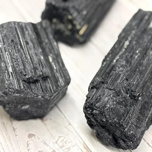 Raw Black Tourmaline crystal for energy protection and grounding