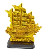 Dragon Ship Golden Feng Shui dragon ship carrying treasure for luck, business success, and career advancement