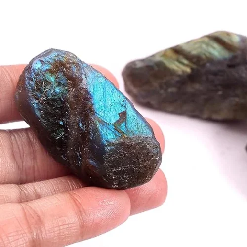 1. Natural Labradorite Crystal Stone with Iridescent Colors