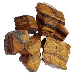 "Natural Tiger Eye Stone – Golden brown crystal with chatoyant sheen, known for protection, confidence, and prosperity"