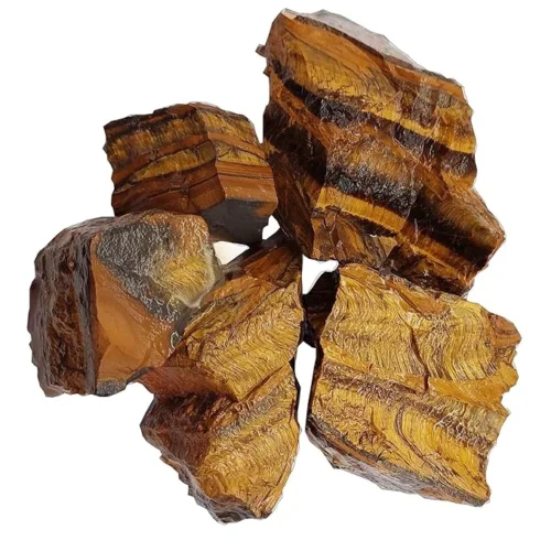 "Natural Tiger Eye Stone – Golden brown crystal with chatoyant sheen, known for protection, confidence, and prosperity"